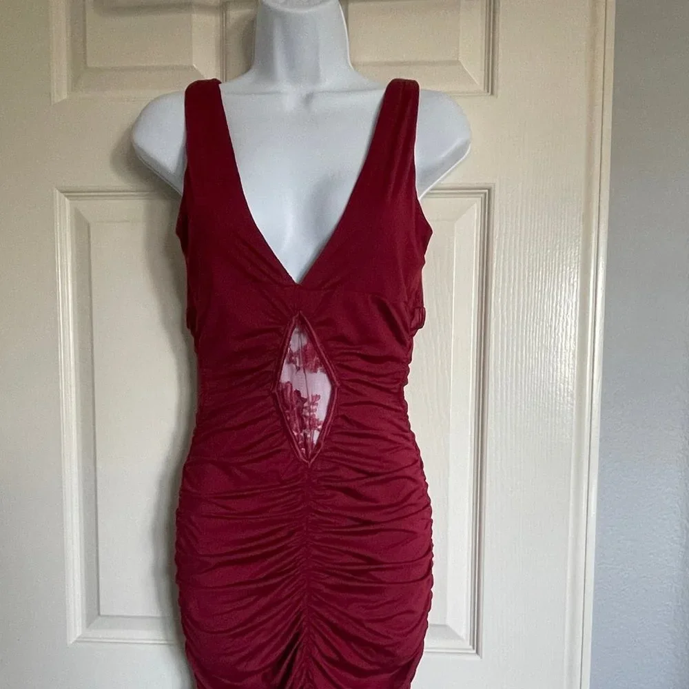 Red Ruffle Dress - Picture 2 of 5